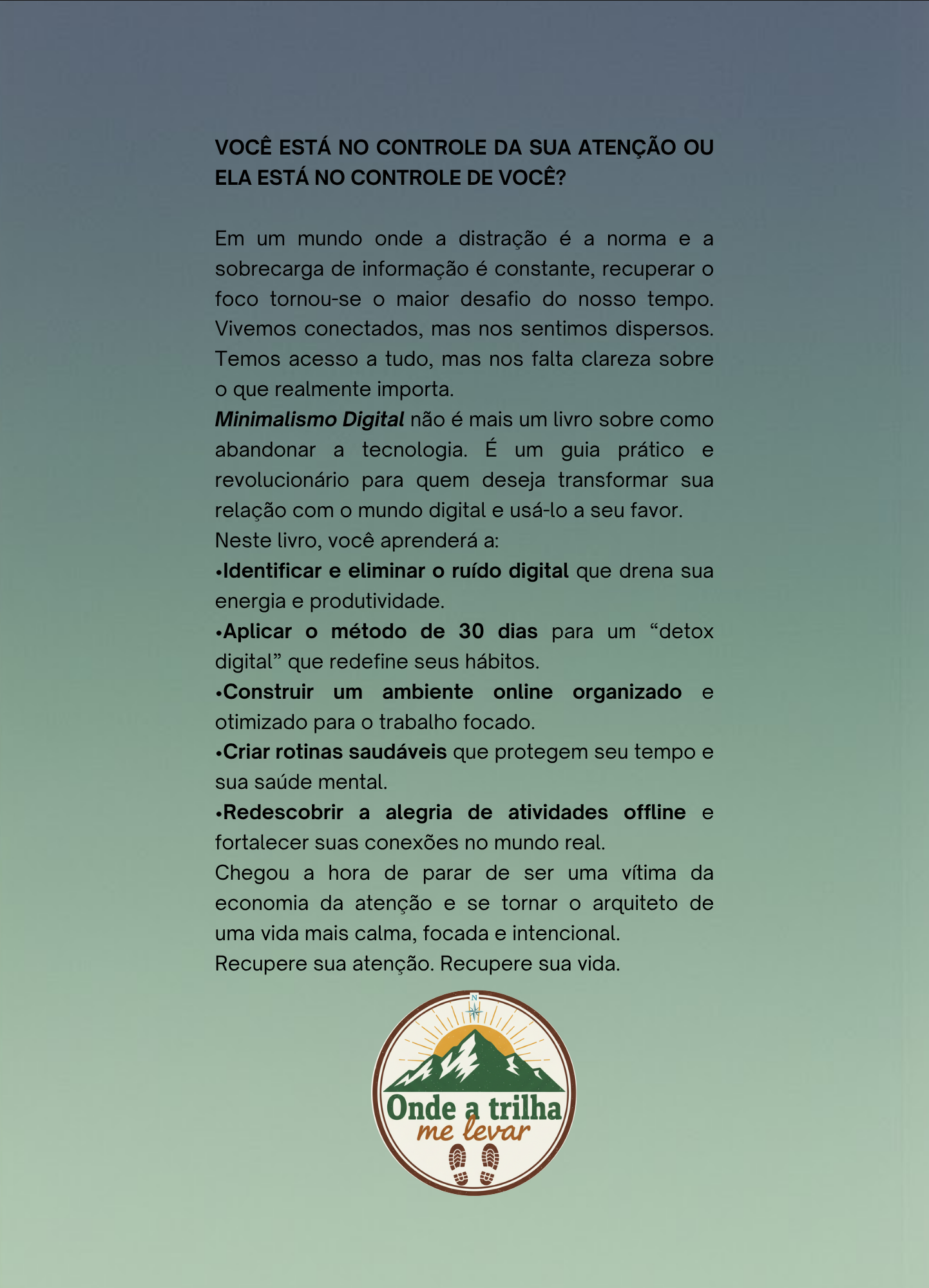 MINIMALISMO DIGITAL - Organize sua Vida Online e Recupere o Foco