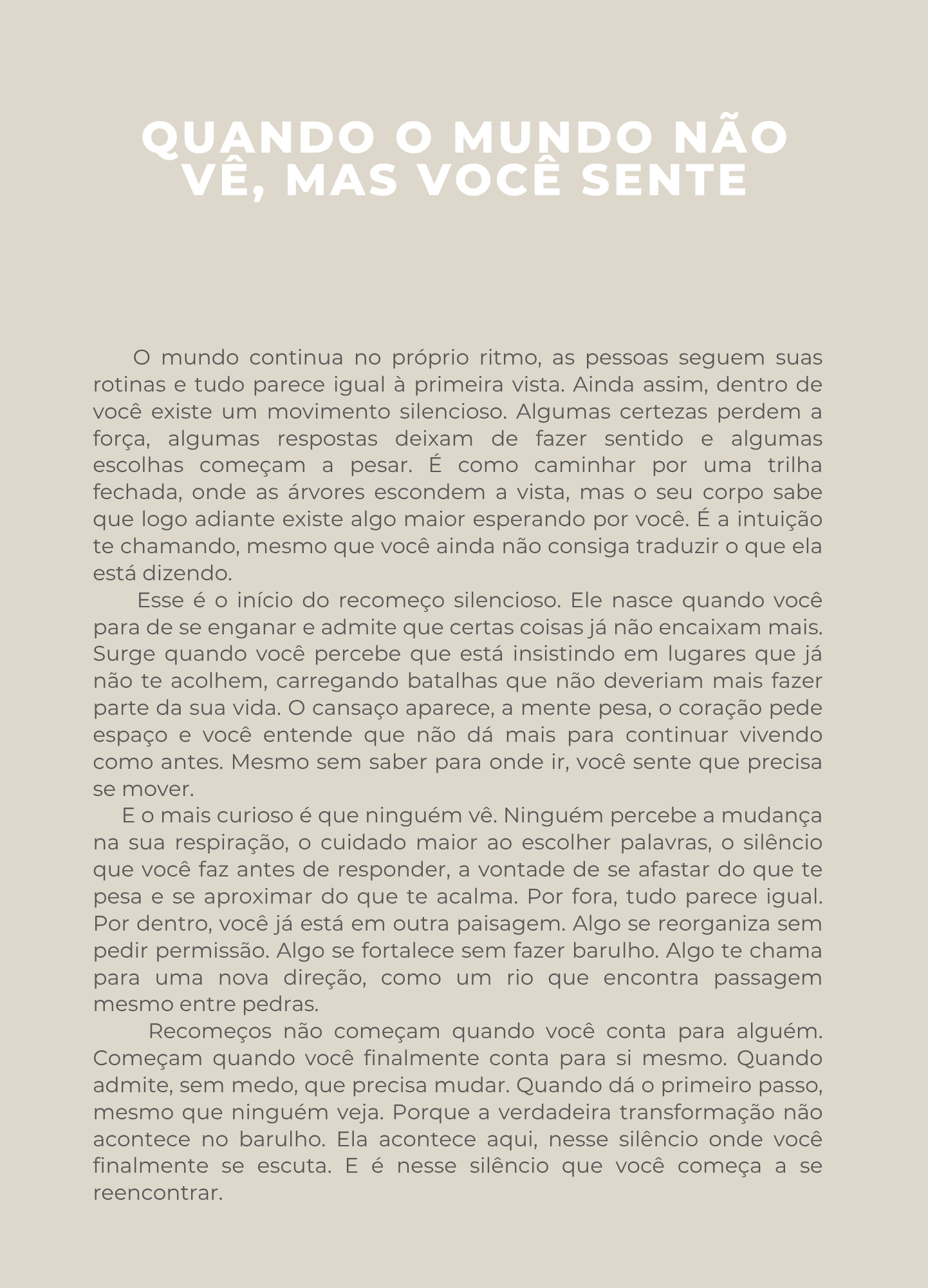O Poder do Recomeço Silencioso